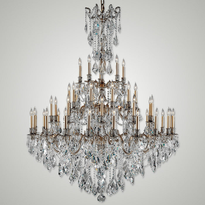 American Brass & Crystal CH9324-A-03G-ST 45 Light Chandelier, French Gold Glossy