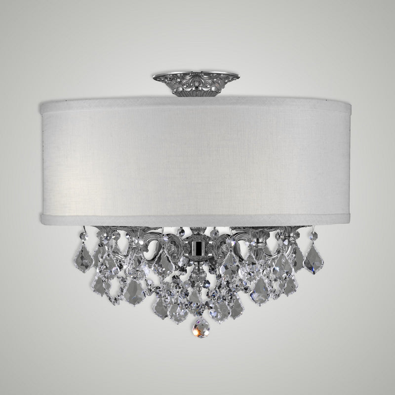 American Brass & Crystal FM6511-A-08G-ST-HL Five Light Semi-Flush Mount, Silver