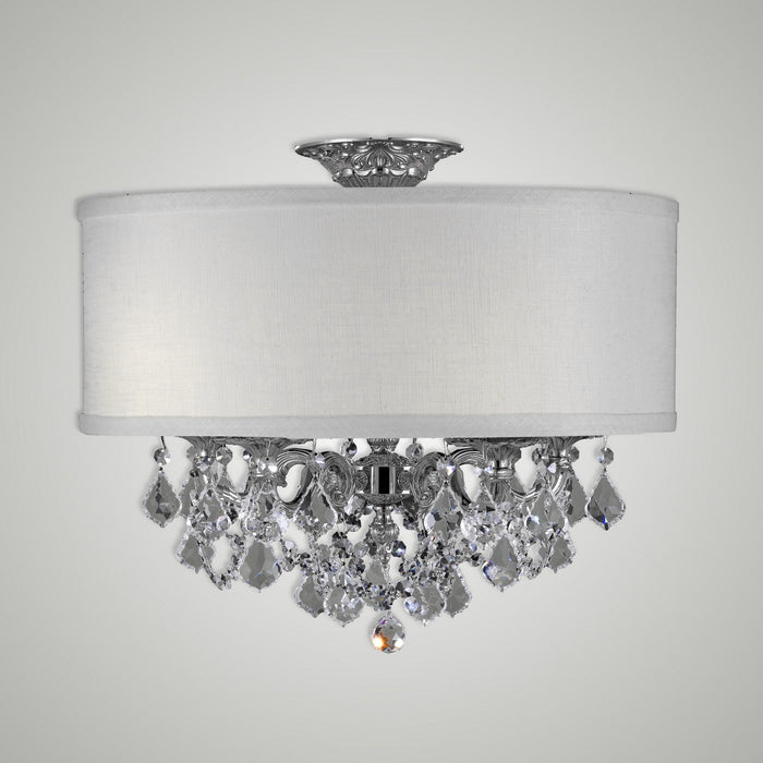 American Brass & Crystal FM6511-A-08G-ST-HL Five Light Semi-Flush Mount, Silver