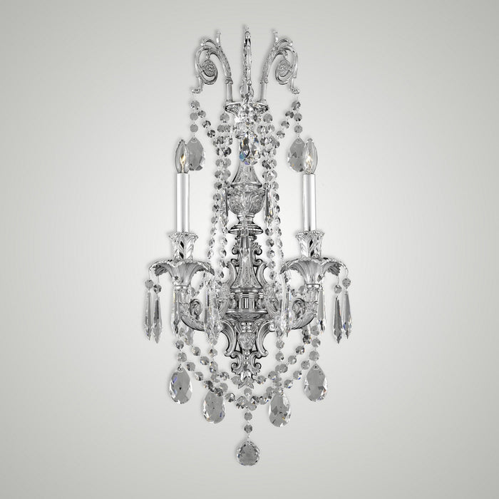American Brass & Crystal WS2082-O-U-08G-ST Two Light Wall Sconce, Silver