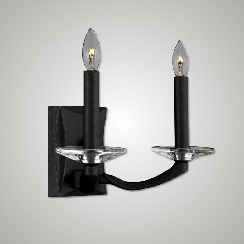 American Brass & Crystal WS5382-35S-ST Two Light Wall Sconce, Old Bronze (Black)