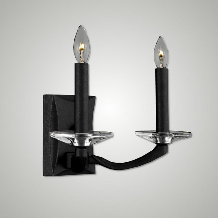 American Brass & Crystal WS5382-35S-ST Two Light Wall Sconce, Old Bronze (Black)