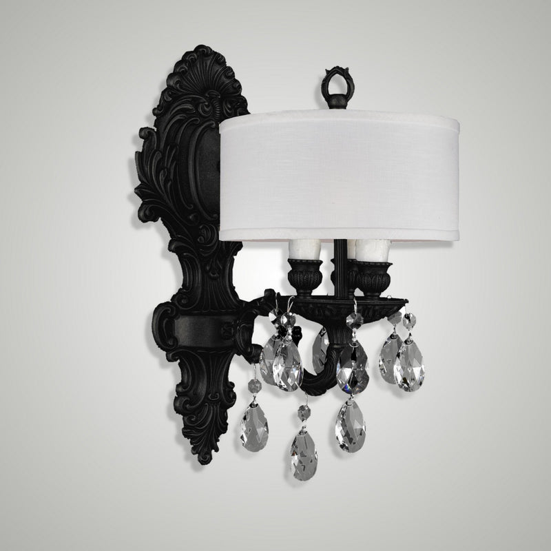 American Brass & Crystal WS9420-O-05S-PI-HL Three Light Wall Sconce, Old Bronze(Black)