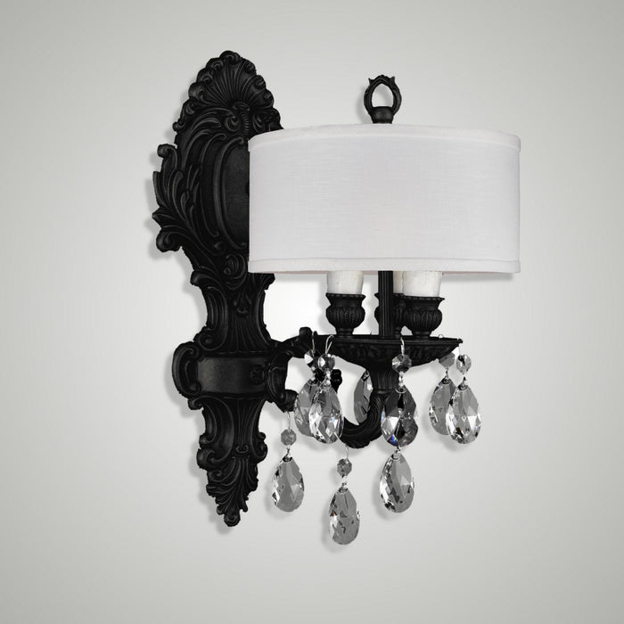 American Brass & Crystal WS9420-O-05S-PI-HL Three Light Wall Sconce, Old Bronze(Black)