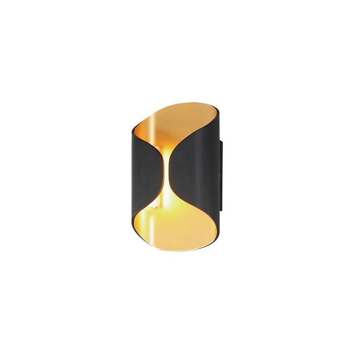 ET2 E30151-BKGLD LED Outdoor Wall Lamp, Black / Gold