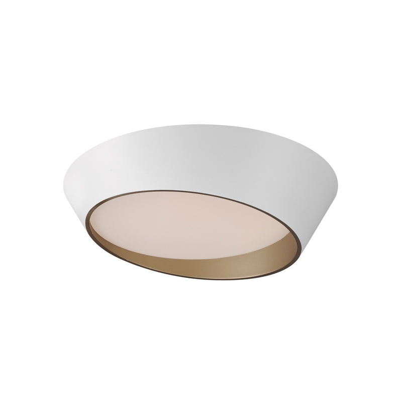 ET2 E51032-WTGLD LED Flush Mount, White/Gold