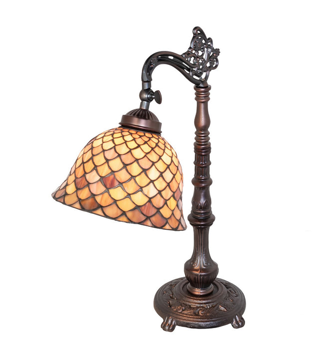 Meyda Tiffany 244784 One Light Table Lamp, Mahogany Bronze