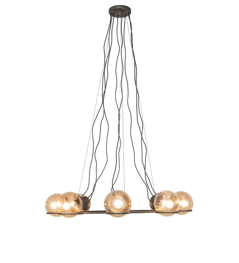 Meyda Tiffany 259040 Eight Light Pendant, Blackened Steel
