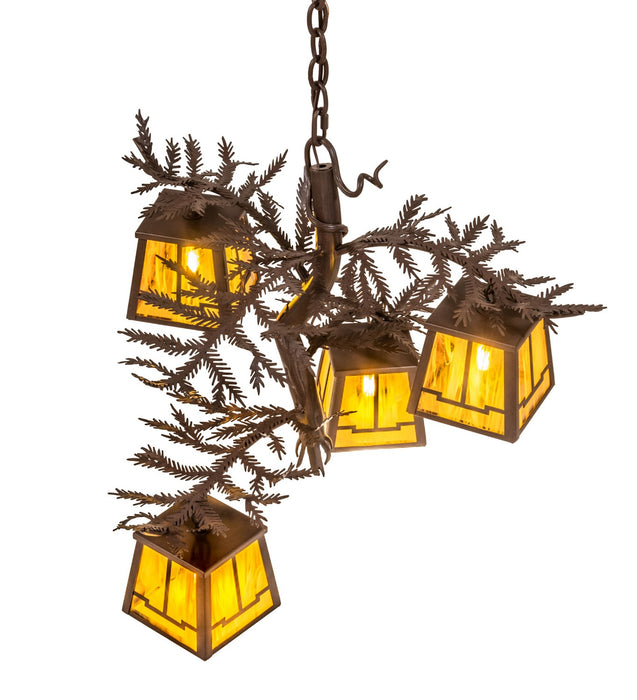 Meyda Tiffany 259449 Four Light Chandelier, Cafe Noir