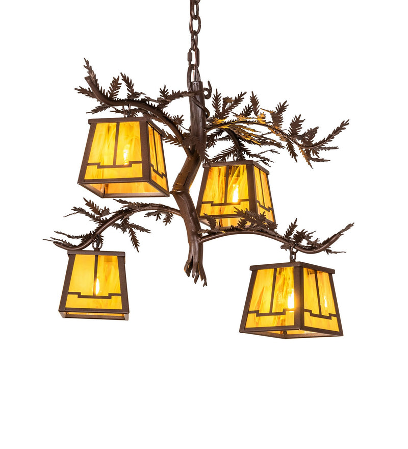Meyda Tiffany 259449 Four Light Chandelier, Cafe Noir