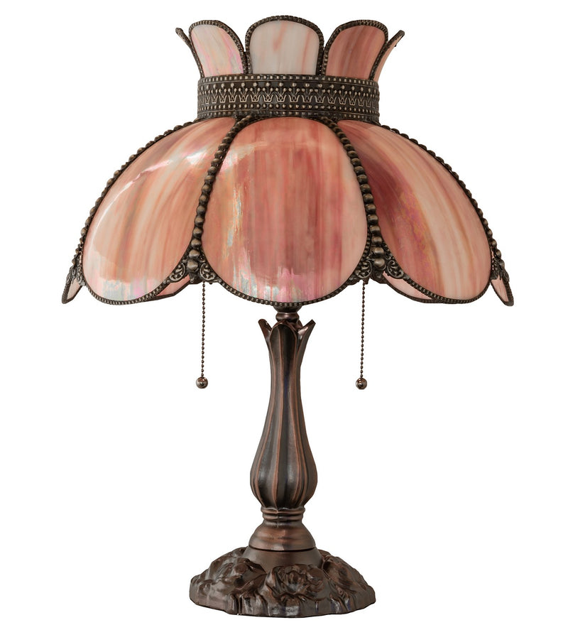 Meyda Tiffany 259879 Two Light Table Lamp, Mahogany Bronze