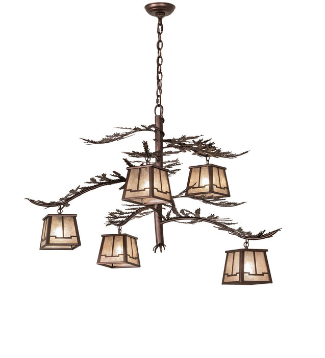 Meyda Tiffany 262132 Five Light Chandelier, Mahogany Bronze