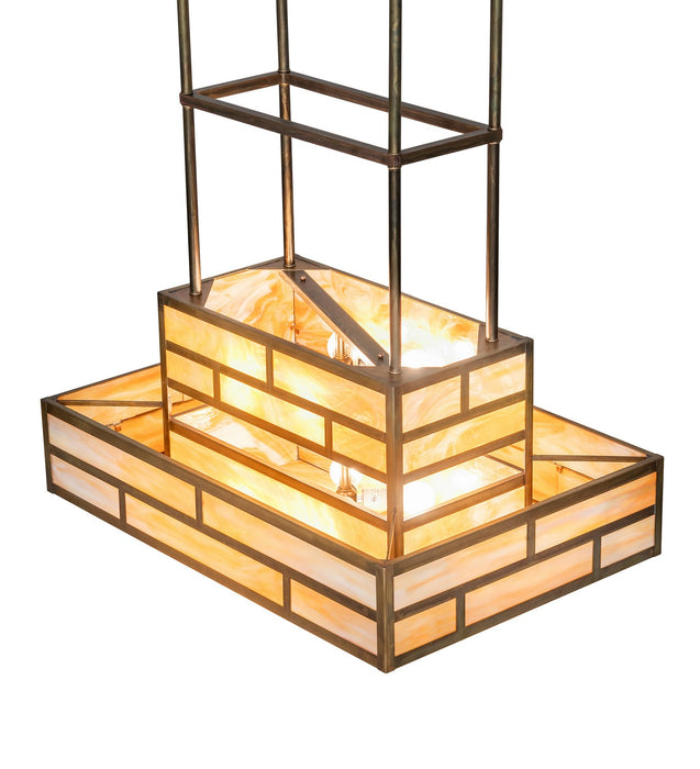 Meyda Tiffany 262146 Eight Light Pendant, Vintage Brass