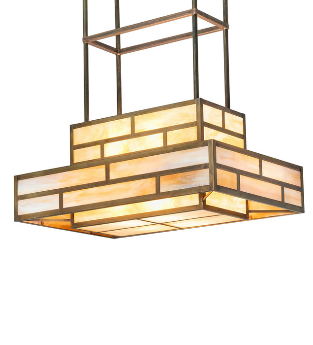 Meyda Tiffany 262146 Eight Light Pendant, Vintage Brass