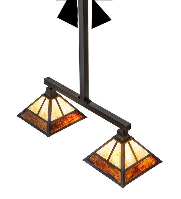 Meyda Tiffany 262177 Two Light Island Pendant, Craftsman Brown