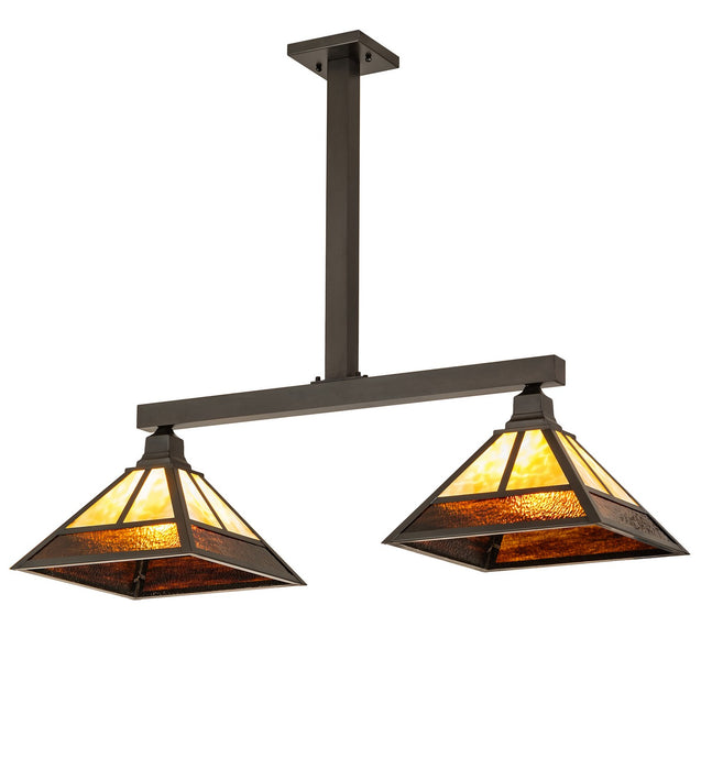 Meyda Tiffany 262177 Two Light Island Pendant, Craftsman Brown
