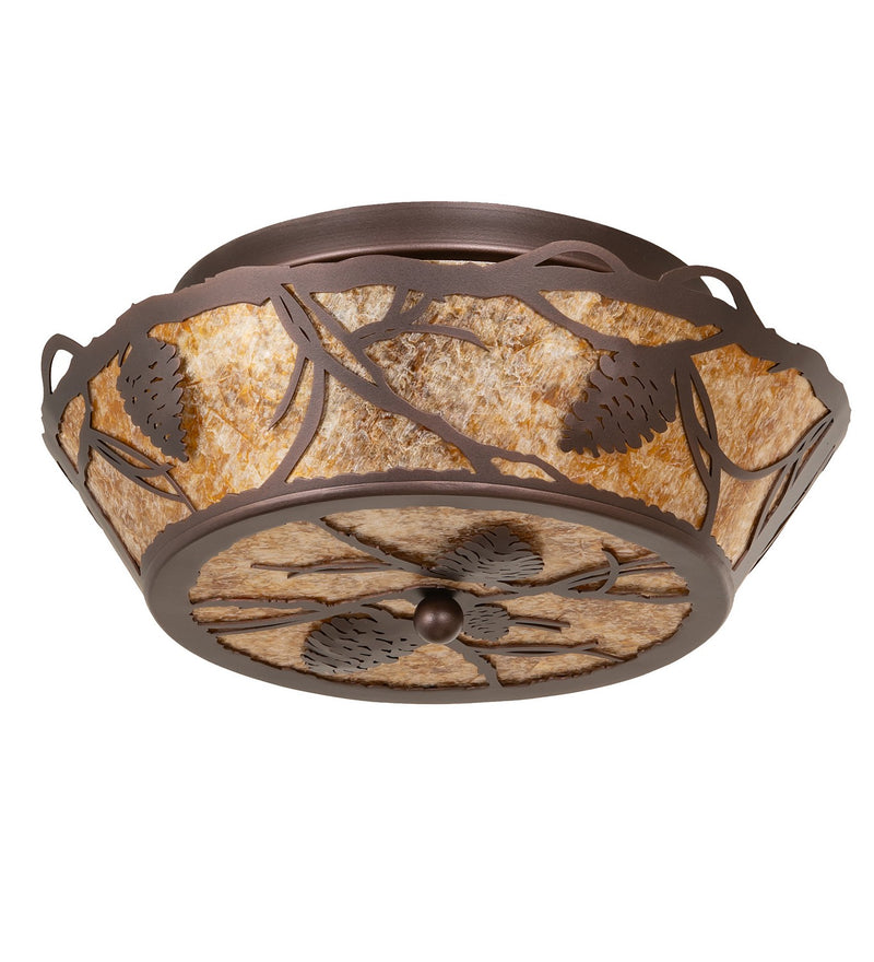 Meyda Tiffany 262930 Two Light Flushmount, Mahogany Bronze