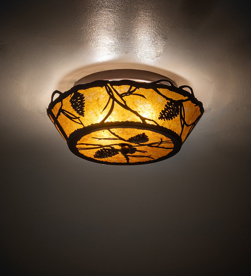 Meyda Tiffany 262930 Two Light Flushmount, Mahogany Bronze