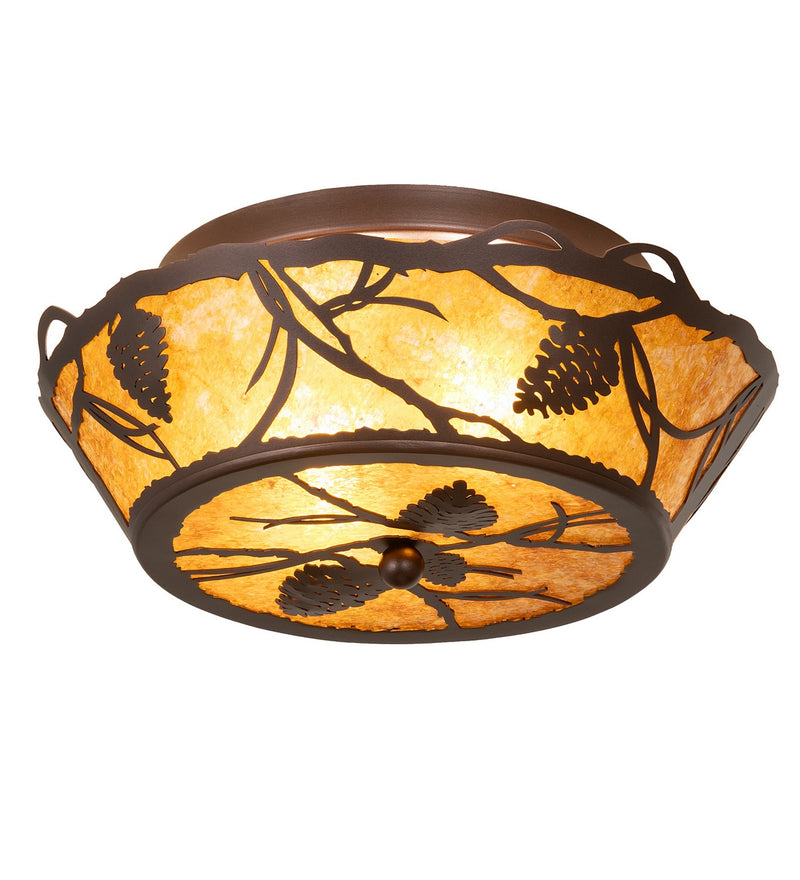 Meyda Tiffany 262930 Two Light Flushmount, Mahogany Bronze