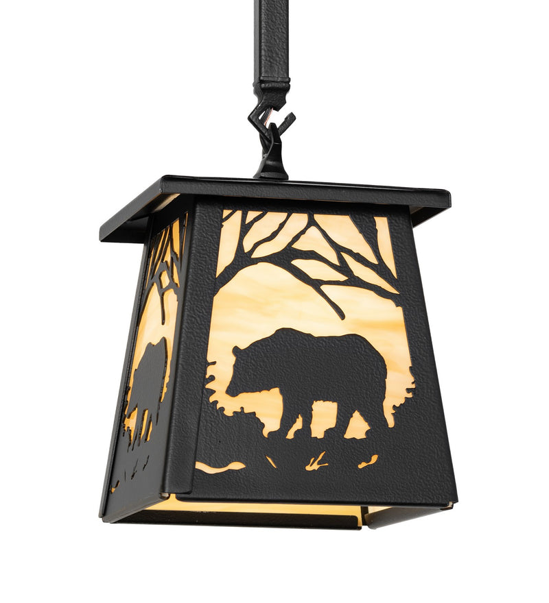 Meyda Tiffany 263105 One Light Mini Pendant, Black Satin Wrought Iron
