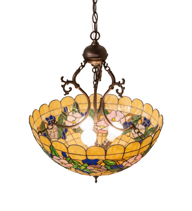Meyda Tiffany 263189 Three Light Pendant, Mahogany Bronze