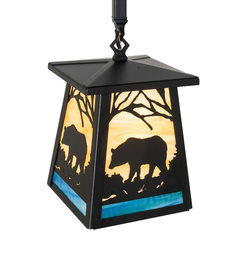 Meyda Tiffany 263409 One Light Mini Pendant, Black Satin Wrought Iron