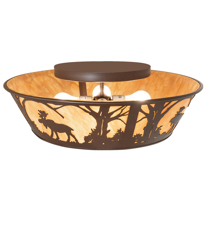 Meyda Tiffany 264273 Four Light Flushmount, Cafe Noir