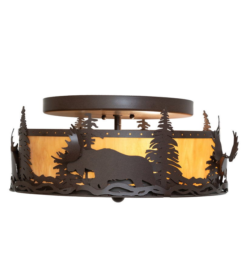 Meyda Tiffany 264274 Two Light Flushmount, Cafe Noir
