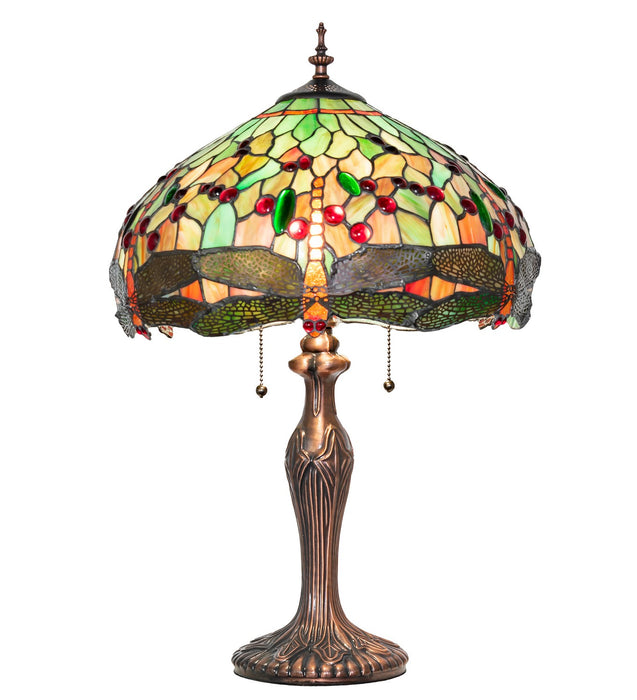 Meyda Tiffany 266010 Two Light Table Lamp, Mahogany Bronze