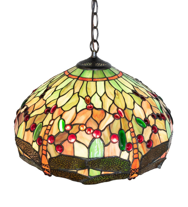 Meyda Tiffany 266547 Three Light Pendant, Mahogany Bronze