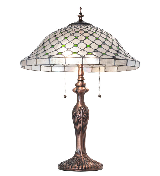 Meyda Tiffany 266575 Two Light Table Lamp, Mahogany Bronze