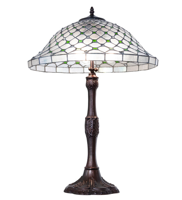 Meyda Tiffany 266579 Three Light Table Lamp, Mahogany Bronze