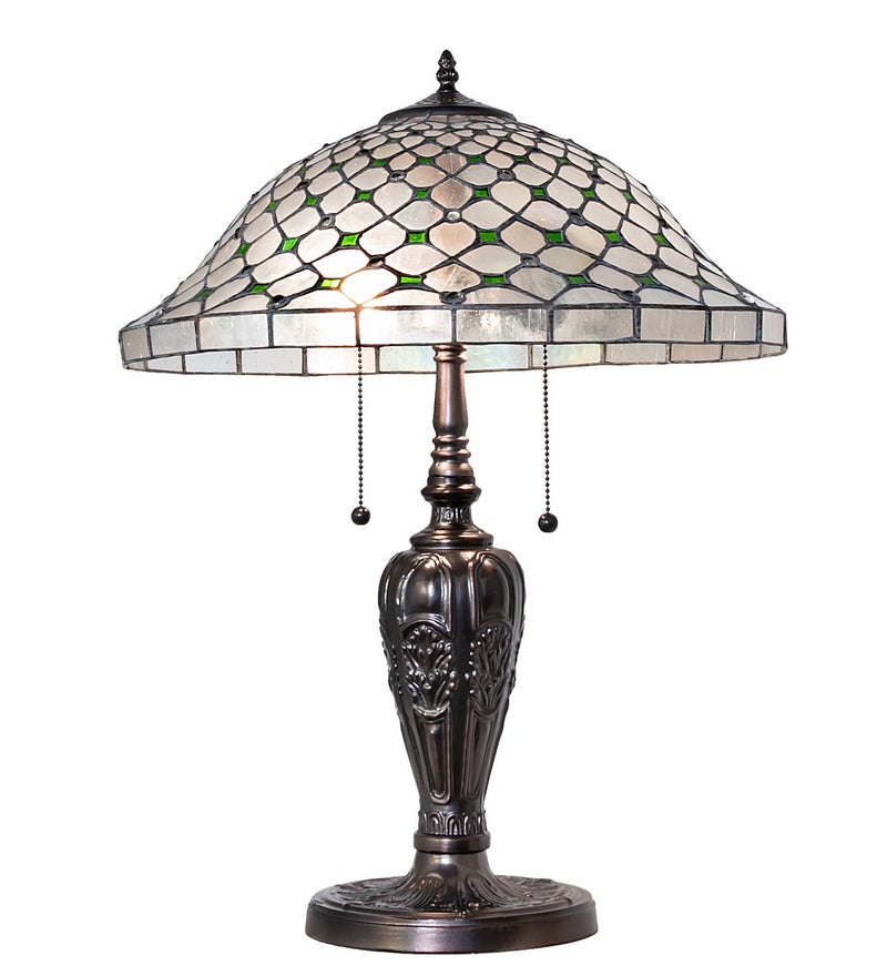 Meyda Tiffany 266582 Two Light Table Lamp, Mahogany Bronze