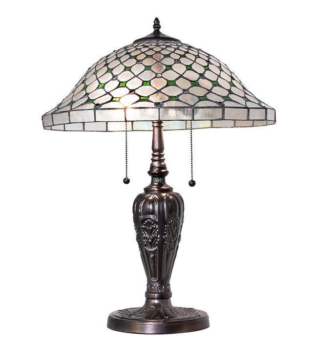 Meyda Tiffany 266582 Two Light Table Lamp, Mahogany Bronze