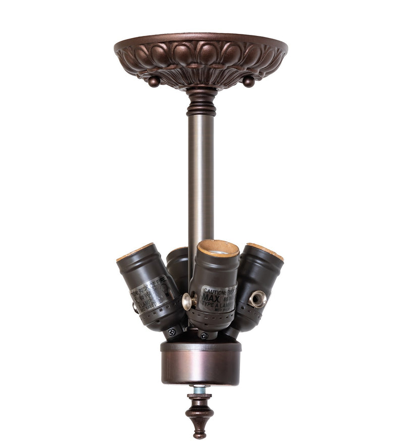Meyda Tiffany 267002 Four Light Flushmount Hardware, Mahogany Bronze