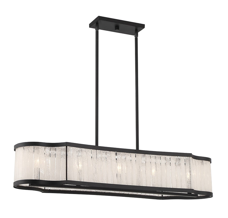 Lighting One E V6-L1-2902-5-89 Five Light Linear Chandelier, Matte Black