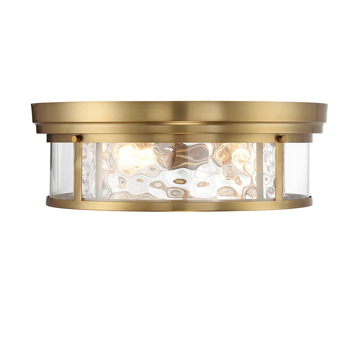 Lighting One E V6-L6-4906-4-322 Four Light Flush Mount, Warm Brass