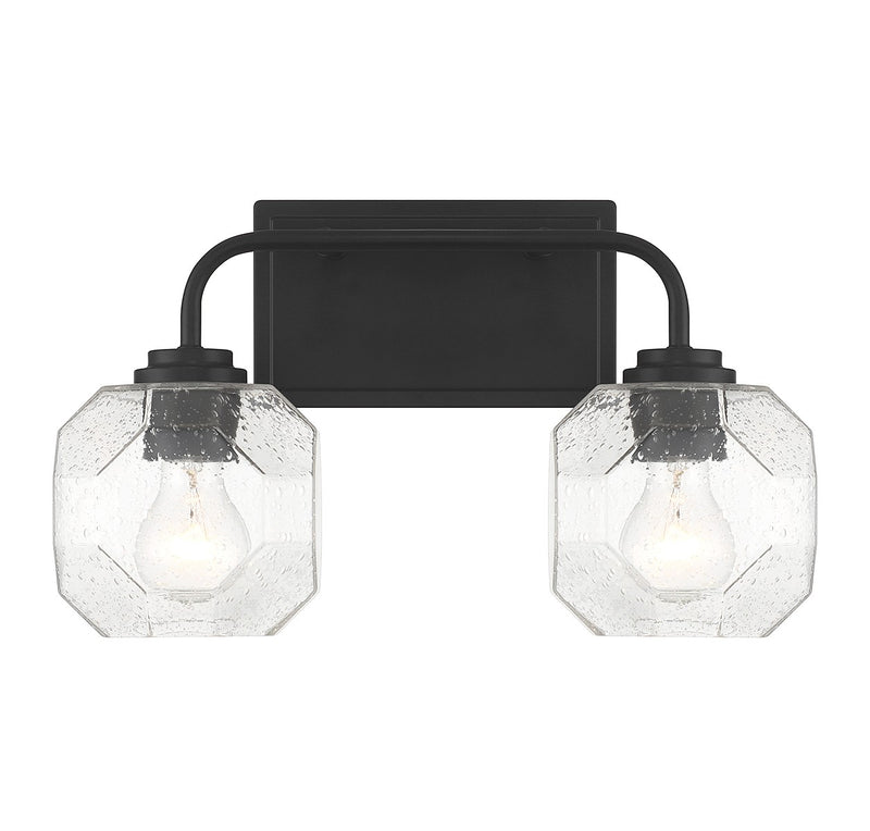 Lighting One E V6-L8-4399-2-BK Two Light Bathroom Vanity, Matte Black