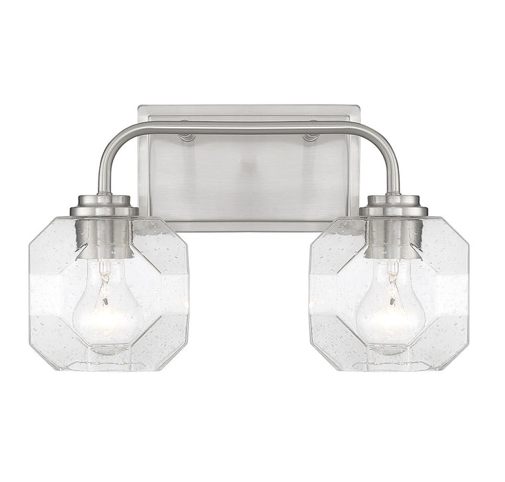 Lighting One E V6-L8-4399-2-SN Two Light Bathroom Vanity, Satin Nickel