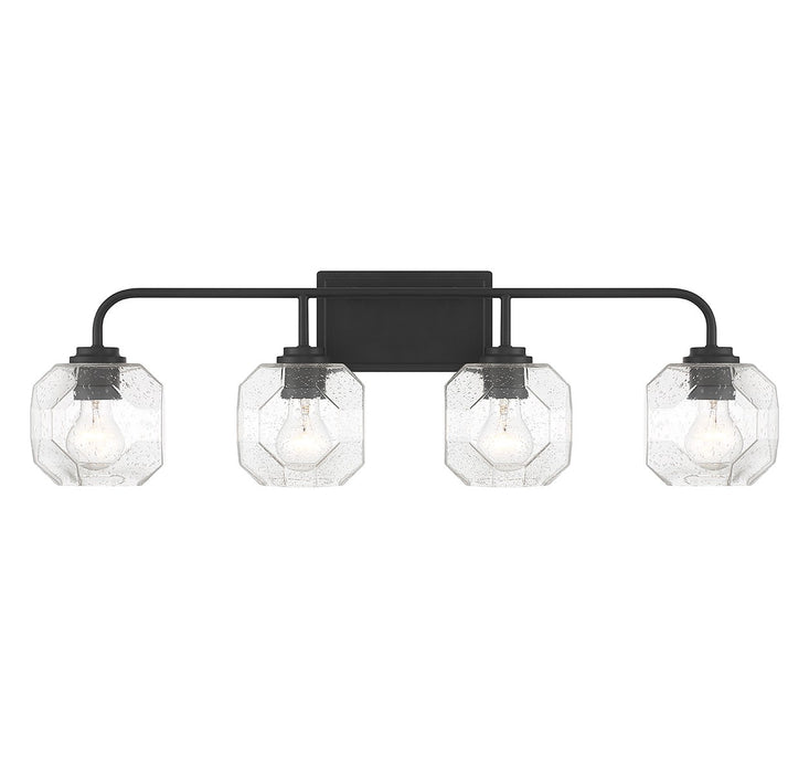 Lighting One E V6-L8-4399-4-BK Four Light Bathroom Vanity, Matte Black