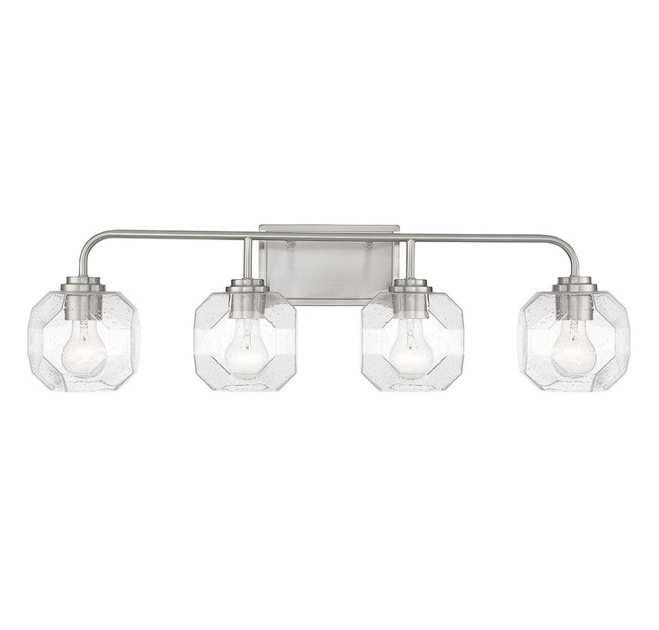 Lighting One E V6-L8-4399-4-SN Four Light Bathroom Vanity, Satin Nickel