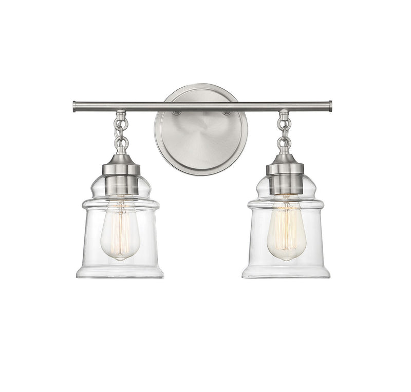 Lighting One E V6-L8-8055-2-SN Two Light Bathroom Vanity, Satin Nickel
