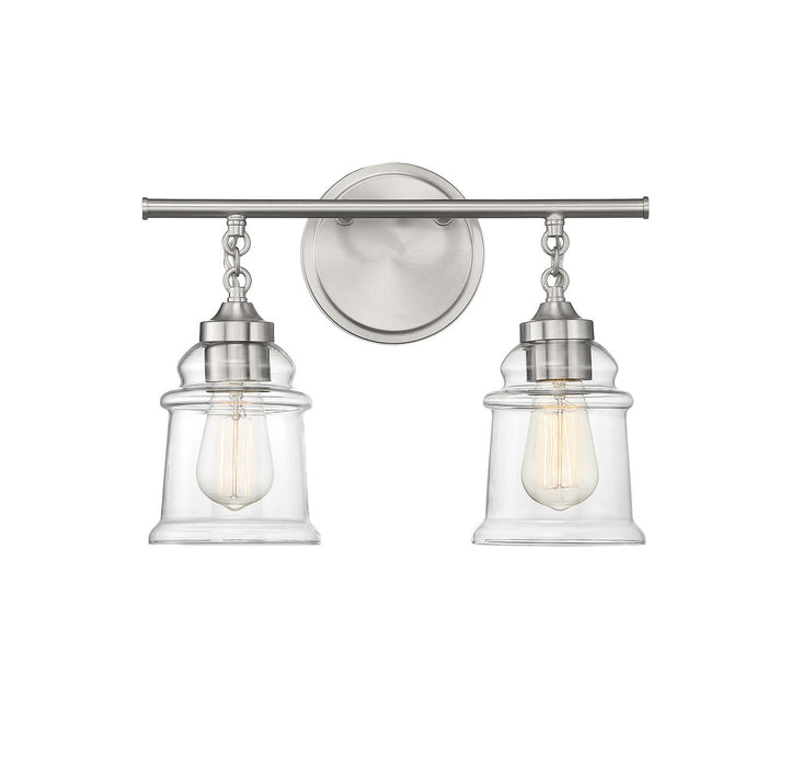 Lighting One E V6-L8-8055-2-SN Two Light Bathroom Vanity, Satin Nickel