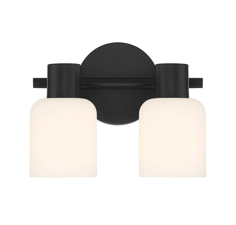 Lighting One E V6-L8-9022-2-BK Two Light Bathroom Vanity, Matte Black