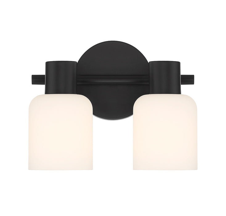 Lighting One E V6-L8-9022-2-BK Two Light Bathroom Vanity, Matte Black