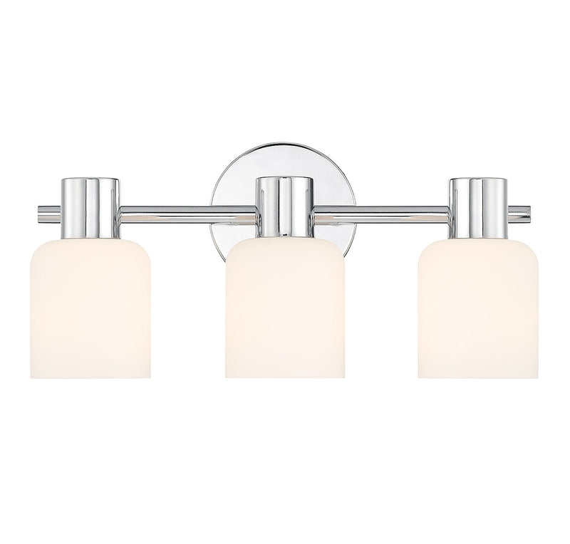 Lighting One E V6-L8-9022-3-11 Three Light Bathroom Vanity, Chrome