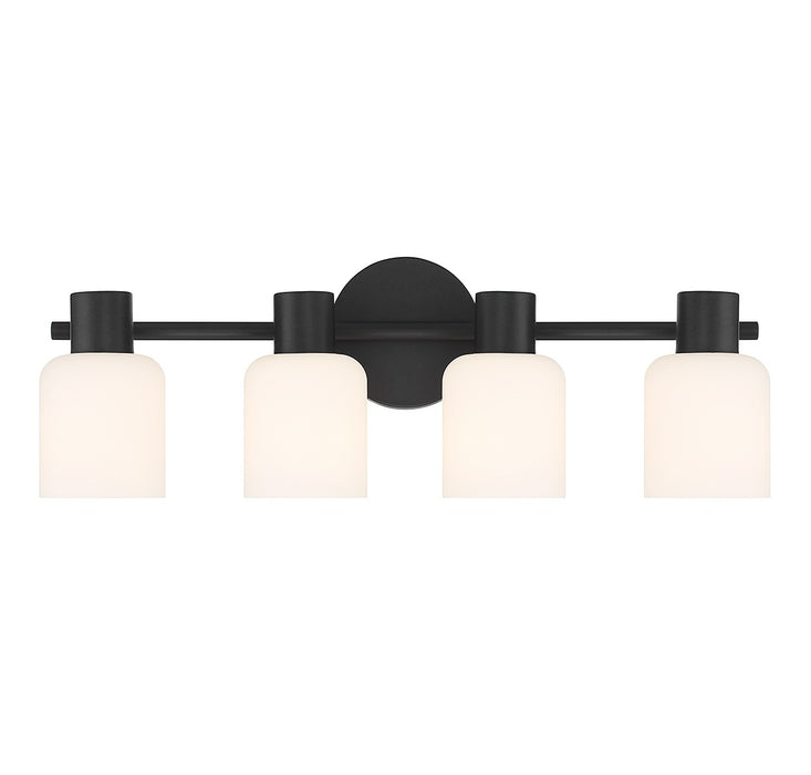 Lighting One E V6-L8-9022-4-BK Four Light Bathroom Vanity, Matte Black