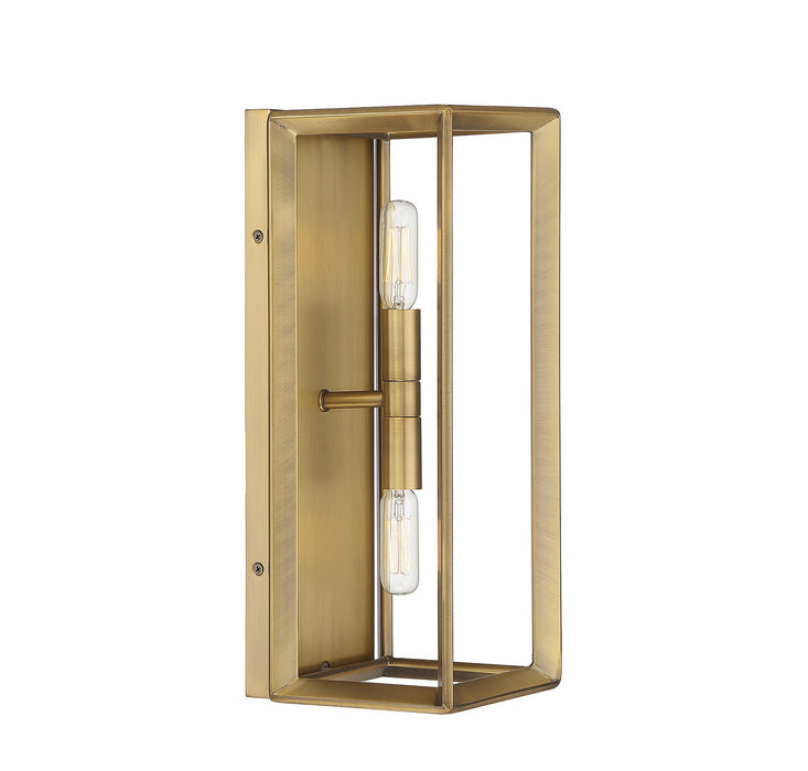 Lighting One E V6-L9-2424-2-322 Two Light Wall Sconce, Warm Brass