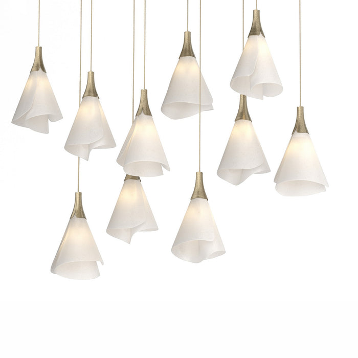 Hubbardton Forge 131202-SKT-LONG-84-SH1987 LED Pendant, Soft Gold