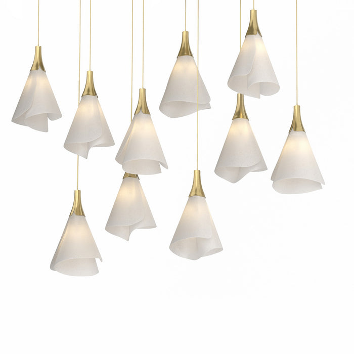 Hubbardton Forge 131202-SKT-LONG-86-SH1987 LED Pendant, Modern Brass